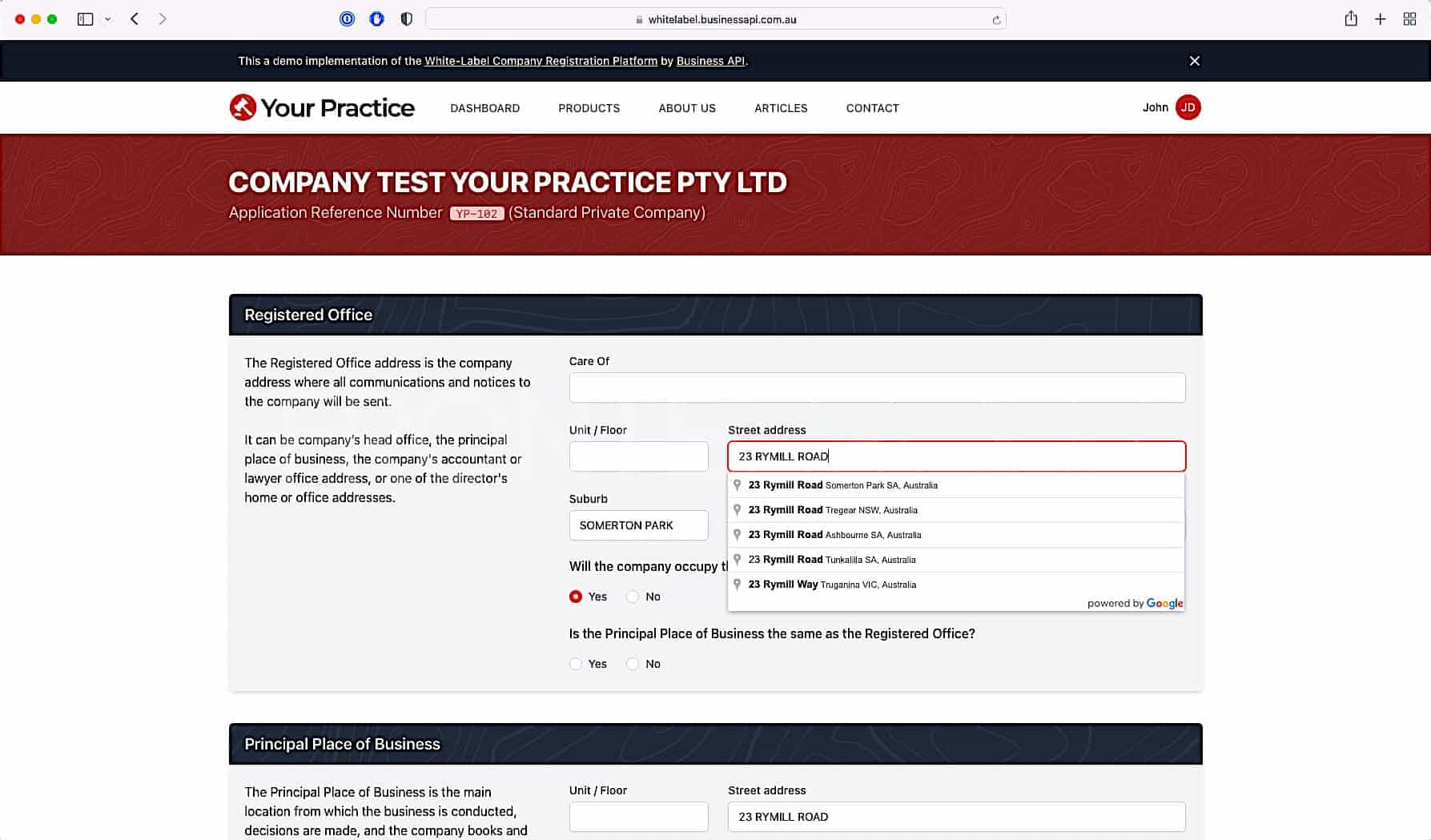 White-Label Company Registration Platform Forms